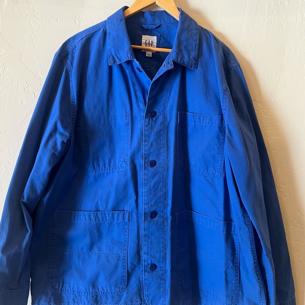 GAP Men's Vibrant Blue Shirt Jacket